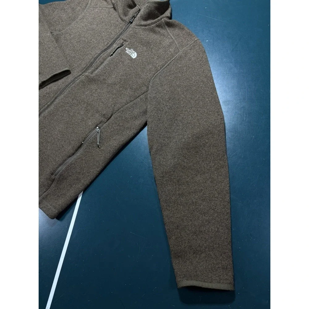 The North Face Fleece Sweater Full Zip Jacket Men's Large Heather Brown Outdoor